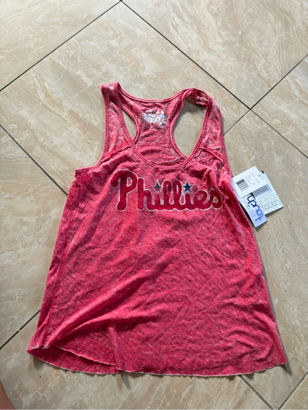 MLB Philadelphia Phillies Red Racerback Tank Top sz S